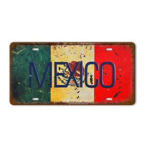 Flag License Plate Collection - Decorative Metal Tin Signs