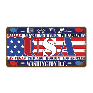 Flag License Plate Collection - Decorative Metal Tin Signs