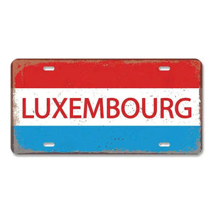 Flag License Plate Collection - Decorative Metal Tin Signs