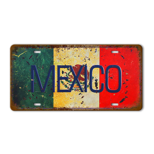 Flag License Plate Collection - Decorative Metal Tin Signs