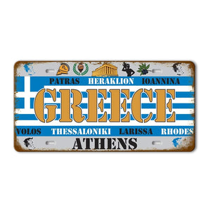Flag License Plate Collection - Decorative Metal Tin Signs