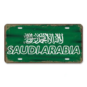 Flag License Plate Collection - Decorative Metal Tin Signs