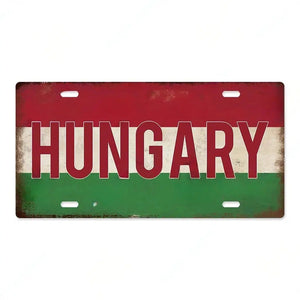 Flag License Plate Collection - Decorative Metal Tin Signs