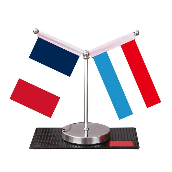 France Belgium Desk Flag - Custom Table Flags (Mini)