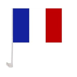 France Car Flag with Window Clip and Pole - Flag for Car Window