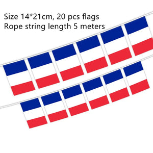 France Flag Bunting Banner - 20Pcs