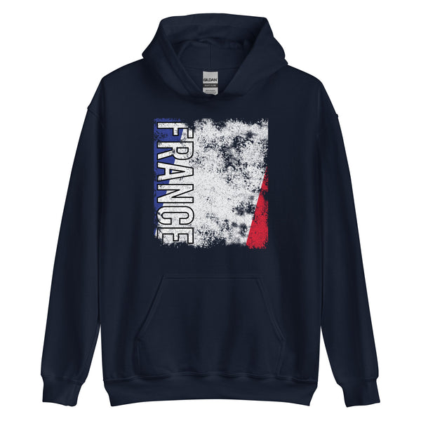 France Flag - Distressed Flag Hoodie