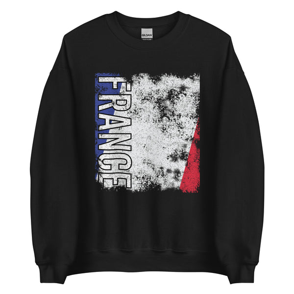France Flag - Distressed Flag Sweatshirt