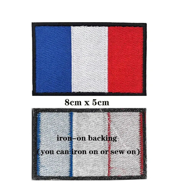 France Flag Patch - Iron On/Hook & Loop Patch