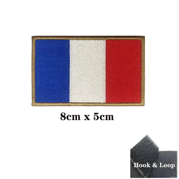 France Flag Patch - Iron On/Hook & Loop Patch