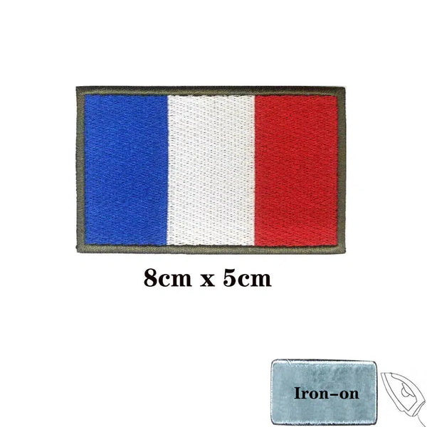 France Flag Patch - Iron On/Hook & Loop Patch