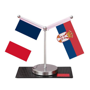 France Greece Desk Flag - Custom Table Flags (Mini)