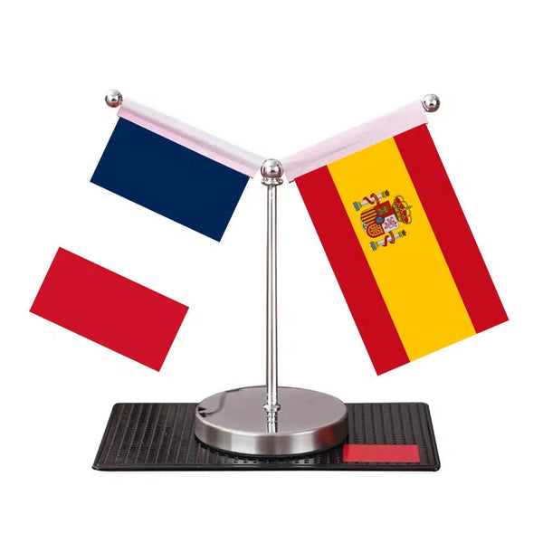 France Greece Desk Flag - Custom Table Flags (Mini)