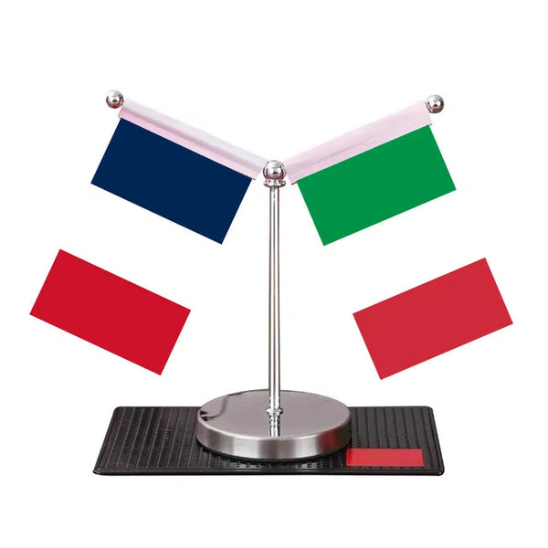 France Greece Desk Flag - Custom Table Flags (Mini)