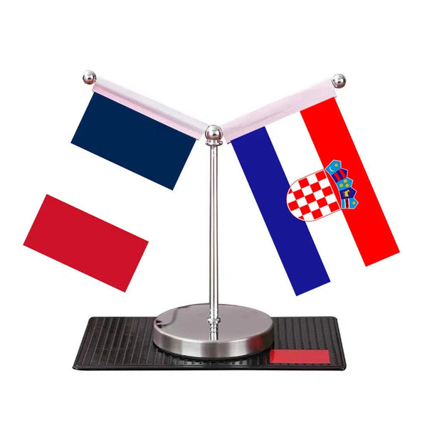 France Greece Desk Flag - Custom Table Flags (Mini)