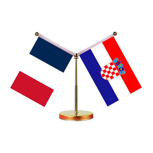 France Greece Desk Flag - Custom Table Flags (Mini)