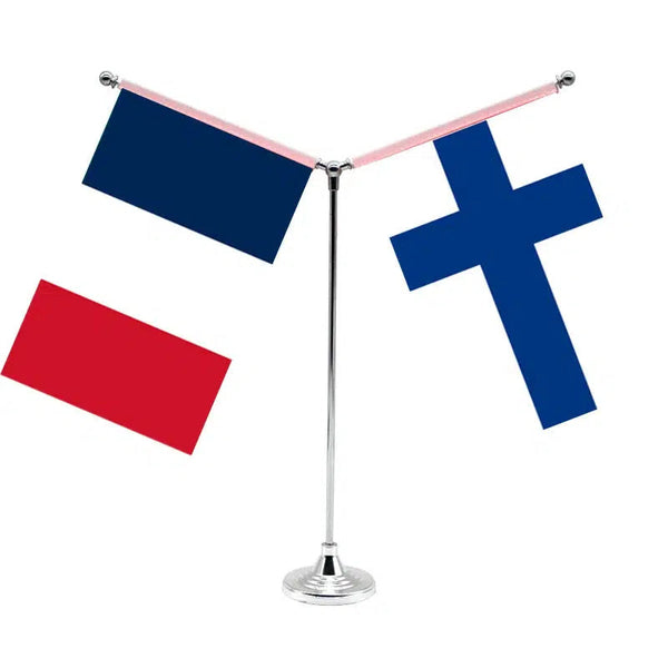 France Iceland Desk Flag - Custom Table Flags (Small)