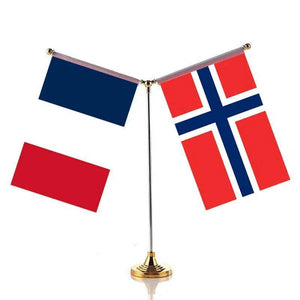 France Iceland Desk Flag - Custom Table Flags (Small)