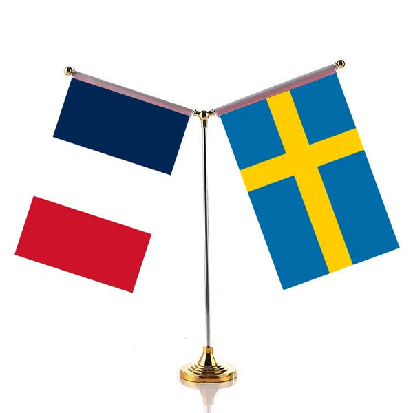 France Iceland Desk Flag - Custom Table Flags (Small)