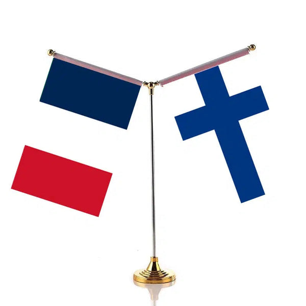 France Iceland Desk Flag - Custom Table Flags (Small)