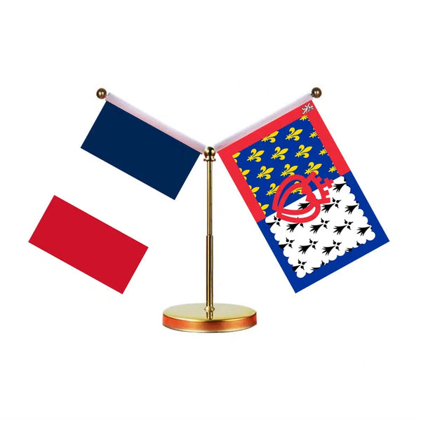 France Ile-de-France Desk Flag - Custom Table Flags (Mini)