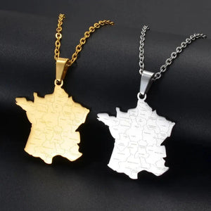 France Map Necklace