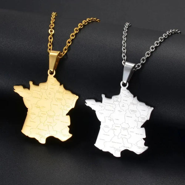 France Map Necklace