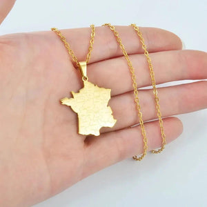 France Map Necklace