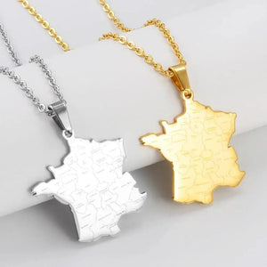 France Map Necklace