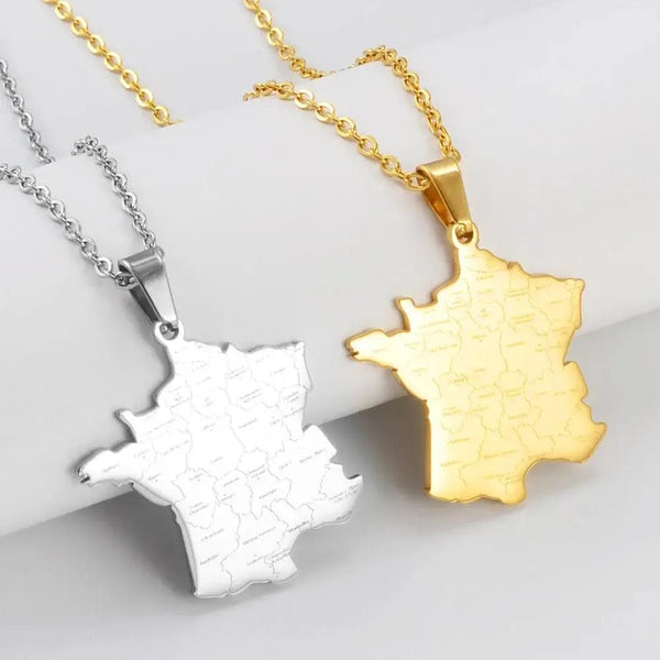 France Map Necklace