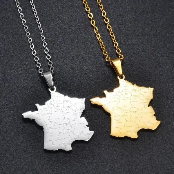 France Map Necklace