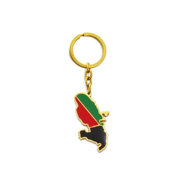 France, Martinique, Guadeloupe, French Guiana and Reunion Island Flag Map Keychains