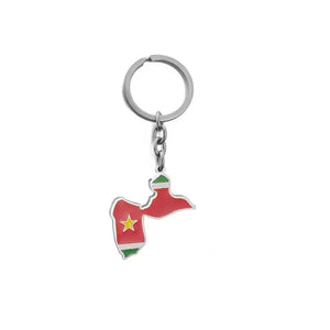 France, Martinique, Guadeloupe, French Guiana and Reunion Island Flag Map Keychains