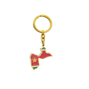 France, Martinique, Guadeloupe, French Guiana and Reunion Island Flag Map Keychains