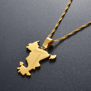 France Mayotte Map Necklace