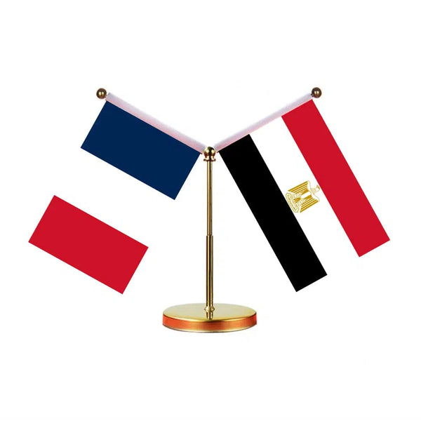 France Morocco Desk Flag - Custom Table Flags (Mini)