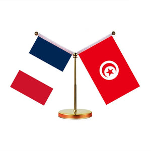 France Morocco Desk Flag - Custom Table Flags (Mini)