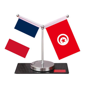 France Morocco Desk Flag - Custom Table Flags (Mini)