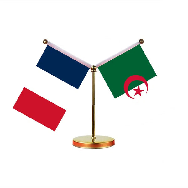 France Morocco Desk Flag - Custom Table Flags (Mini)