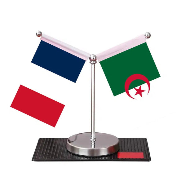 France Morocco Desk Flag - Custom Table Flags (Mini)