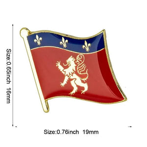 France Province Flag Lapel Pin Collection - Enamel Pin Flag