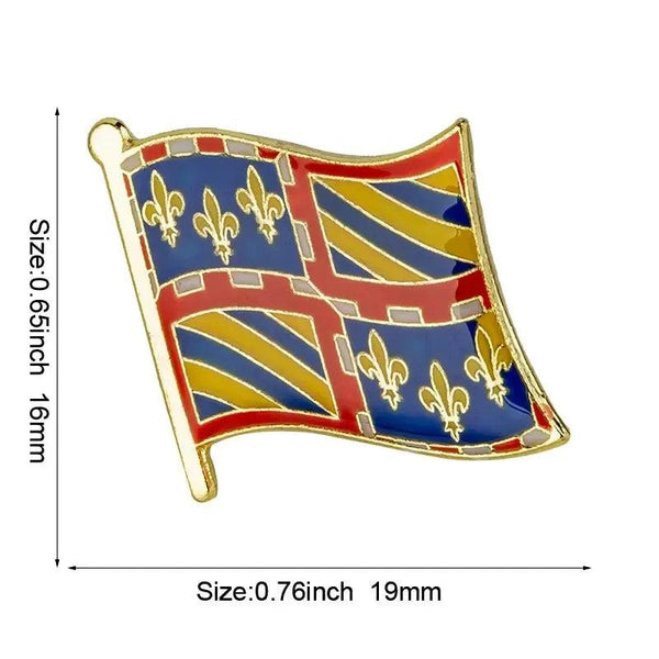 France Province Flag Lapel Pin Collection - Enamel Pin Flag