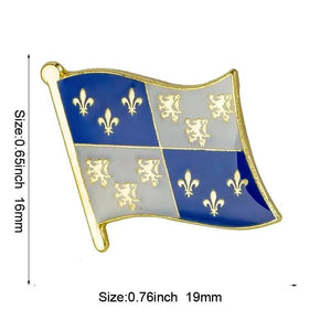 France Province Flag Lapel Pin Collection - Enamel Pin Flag