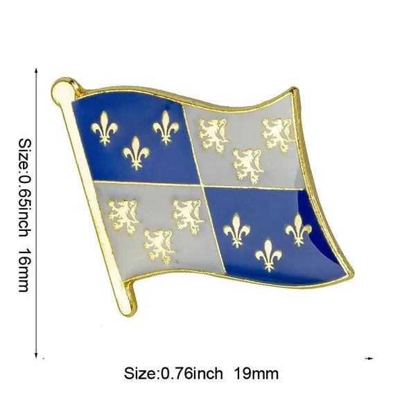 France Province Flag Lapel Pin Collection - Enamel Pin Flag