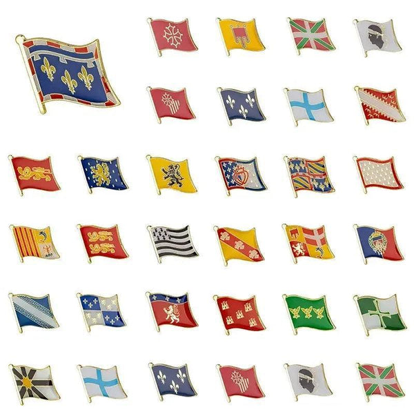 France Province Flag Lapel Pin Collection - Enamel Pin Flag