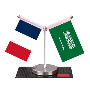 France Saudi Arabia Desk Flag - Custom Table Flags (Mini)