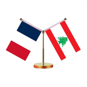 France Saudi Arabia Desk Flag - Custom Table Flags (Mini)