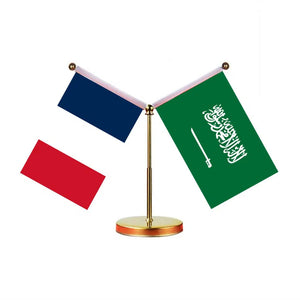 France Saudi Arabia Desk Flag - Custom Table Flags (Mini)