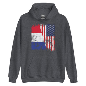France USA Flag - Half American Hoodie