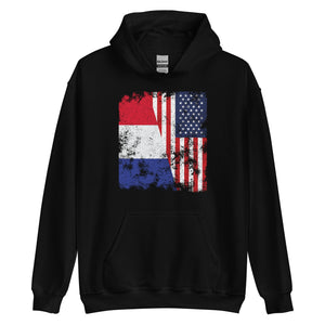France USA Flag - Half American Hoodie